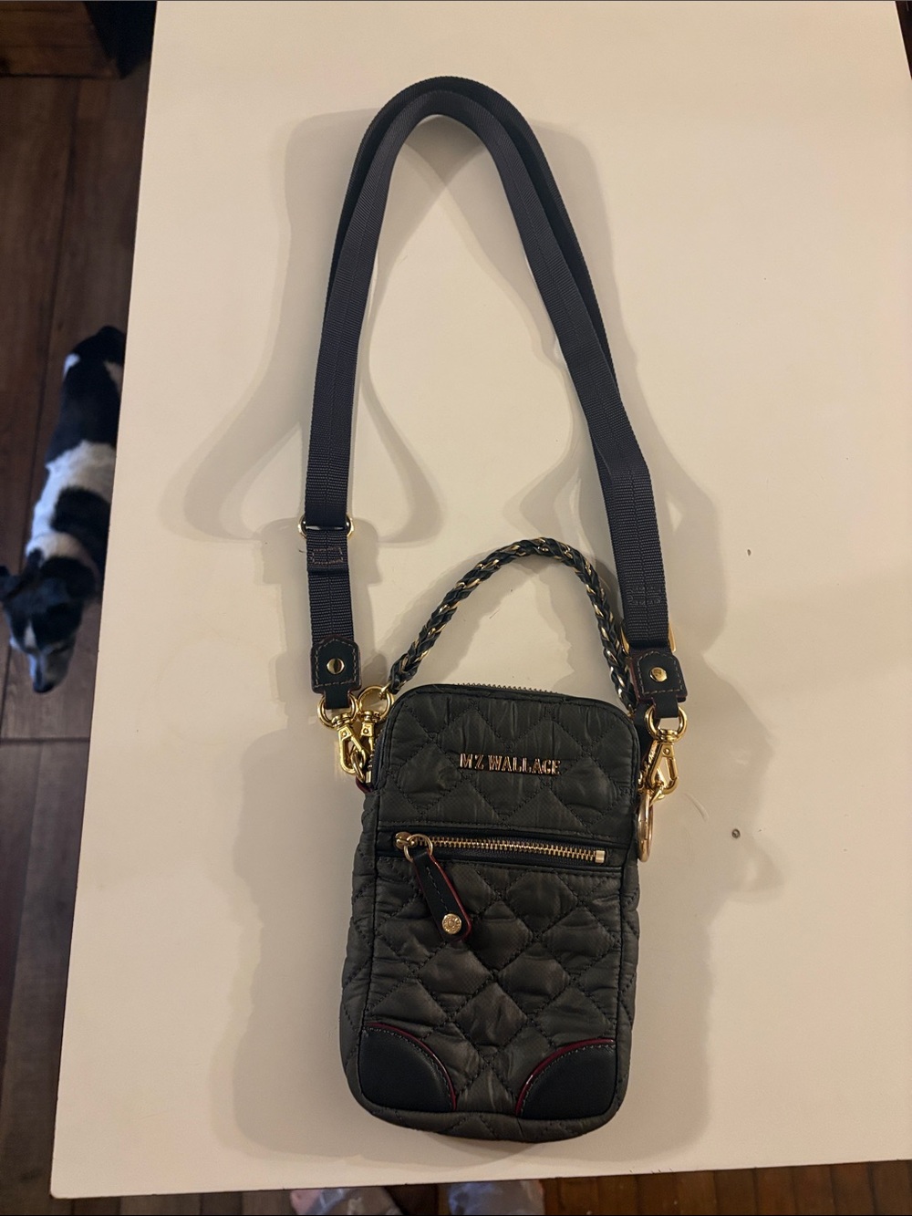 Quilted Crossbody Phone Bag - Black